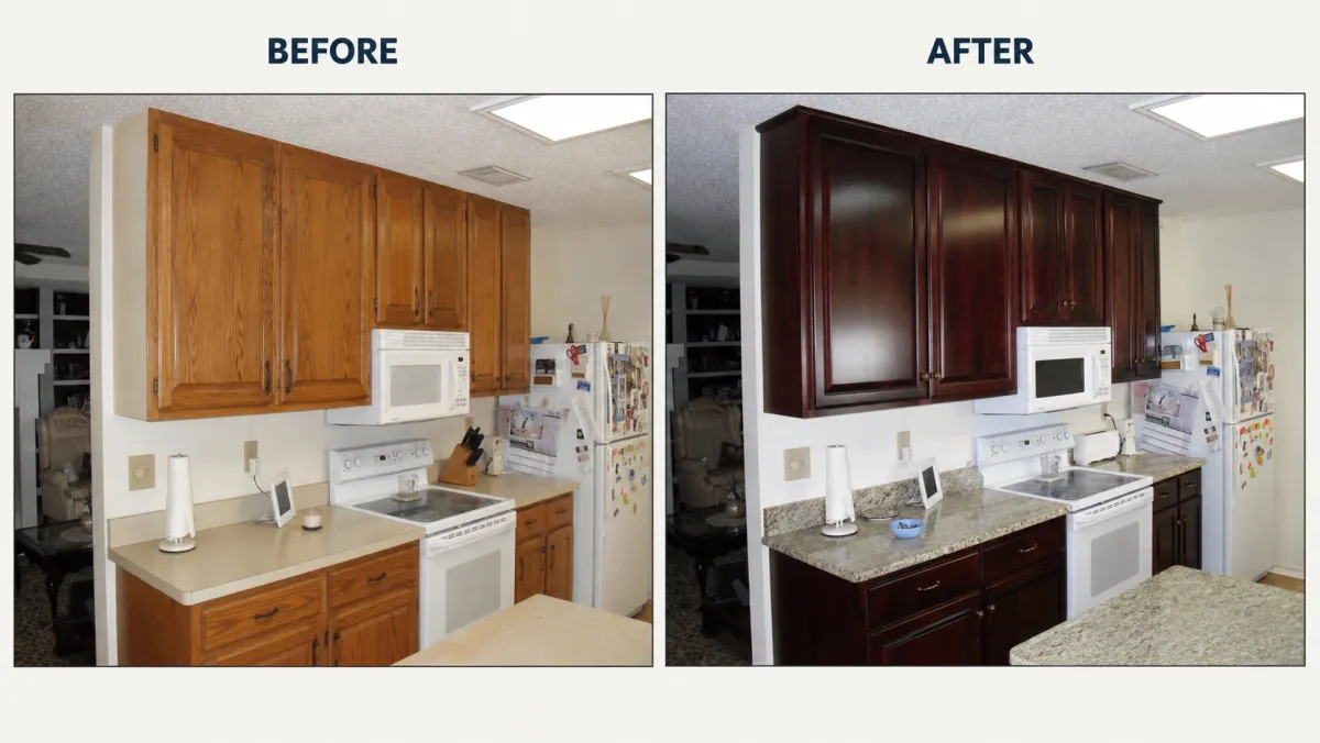San Antonio kitchen cabinet refacing before and after